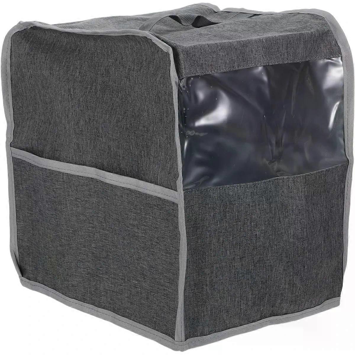 Grey Polyester Electric Kettle Dust Cover with Side Pocket