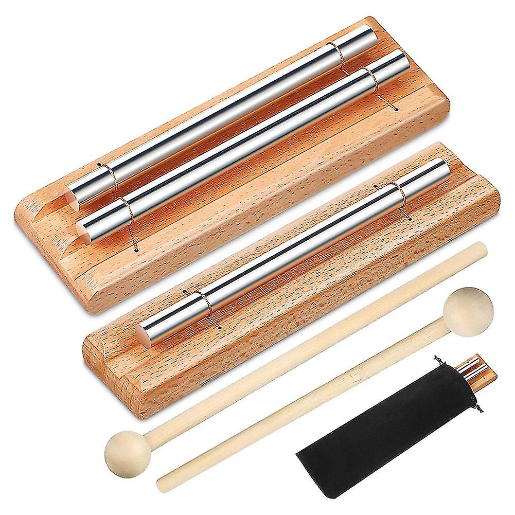 2 Pieces Chime Hand Chime 1 Tone + 2 Tone Percussion Instrument Chime Hand Chime With Mallet Storag