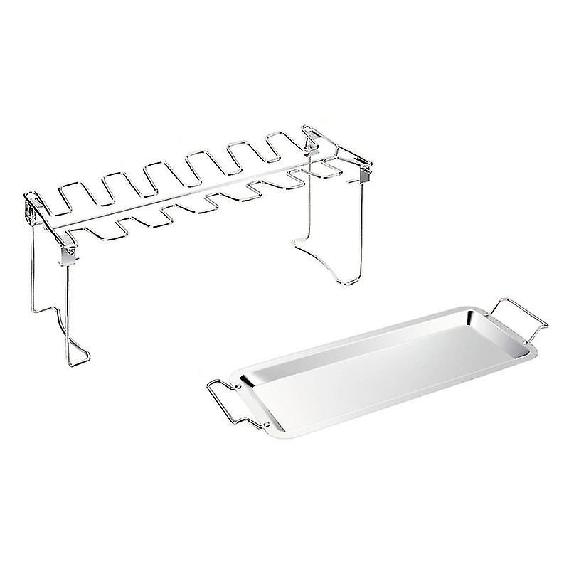 16.5X16.5cm Silver Roasting Pans Stainless Steel Collapsible Grill Rack Chicken Leg Wing Stand With