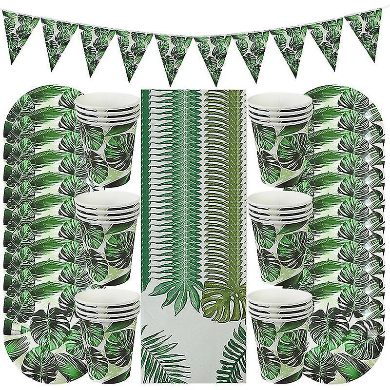 61pcs An Luau Rat Leaf Tableware Plate Tropical P