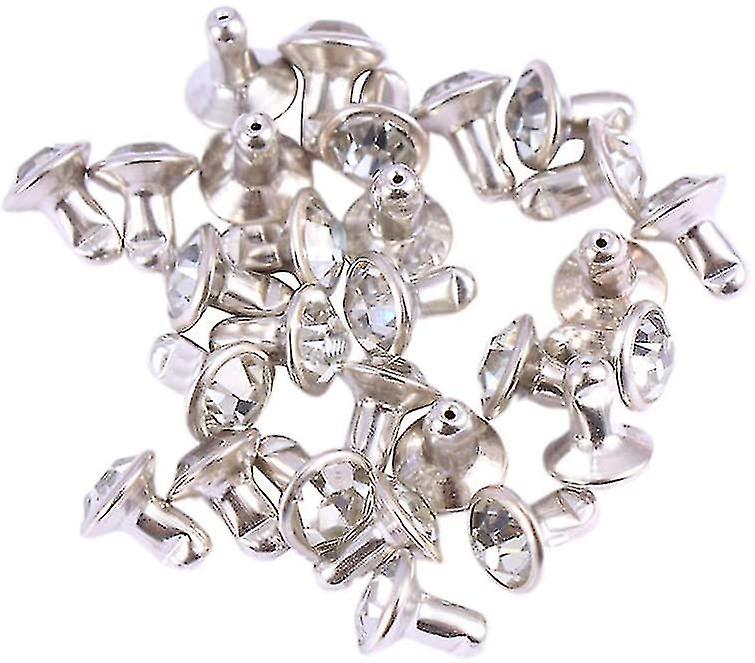 100 Pcs Snap Fasteners Kit Rhinestone Diamond Snaps Button Press Studs 6mm Leather Rivets Button Fixing Tool Kit For Clothes Craft Repairs Decoration