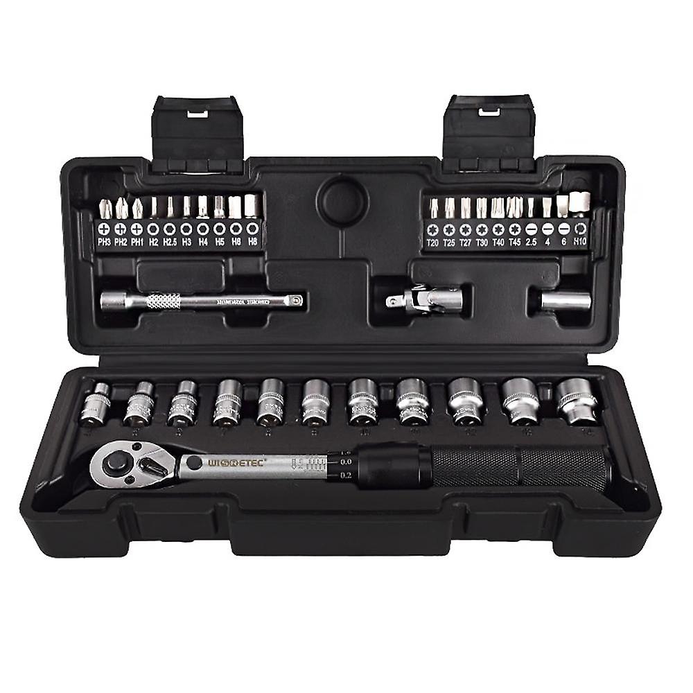 2-20Nm 1/4 Preset Torque Wrench Socket Bit Combination 35 in 1 Household Sets Multipurpose Utility
