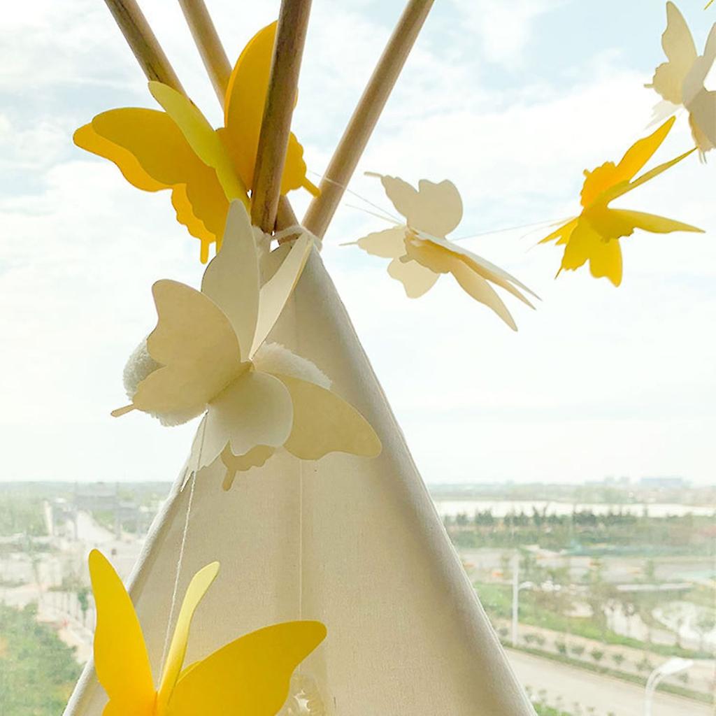 3D Paper Butterfly DIY Banner Hanging Decors Butterfly String Hanging Streamer-