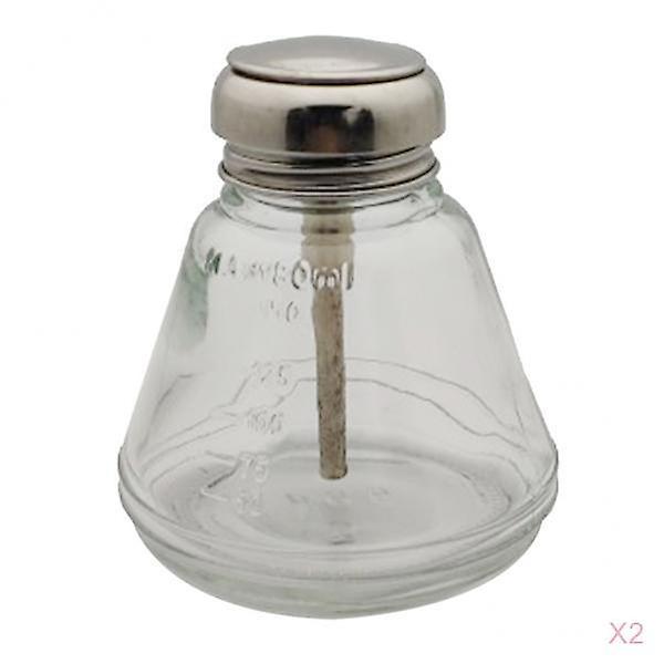 2pcs 180ml Vide Vernis à Ongles Remover Pompe Distributeur Push Down Press Bottle