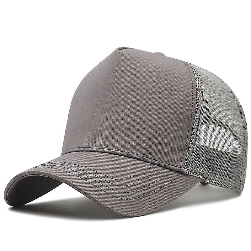 2023 Big Head Man Plus Size Mesh Baseball Cap Solid Color Sun Hat Plai