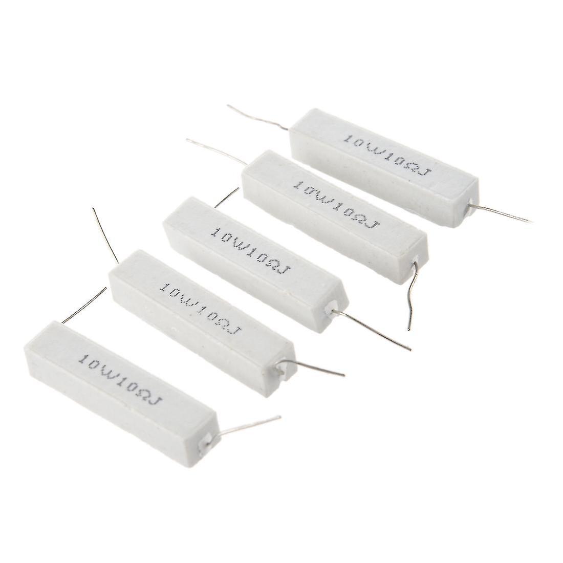 10w 10 Ohm 5% Winding Ceramic Cement Power Resistor X 5