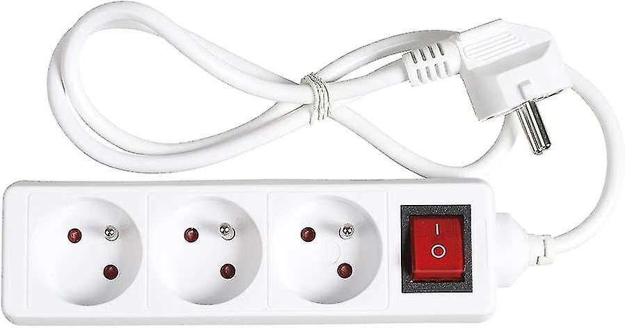 Electrical Power Strip 3 Sockets, Multiple Socket - Electrical Power Strip 3 Sockets + Switch, Electrical Multi-socket Extension - 3p / 16a - White -