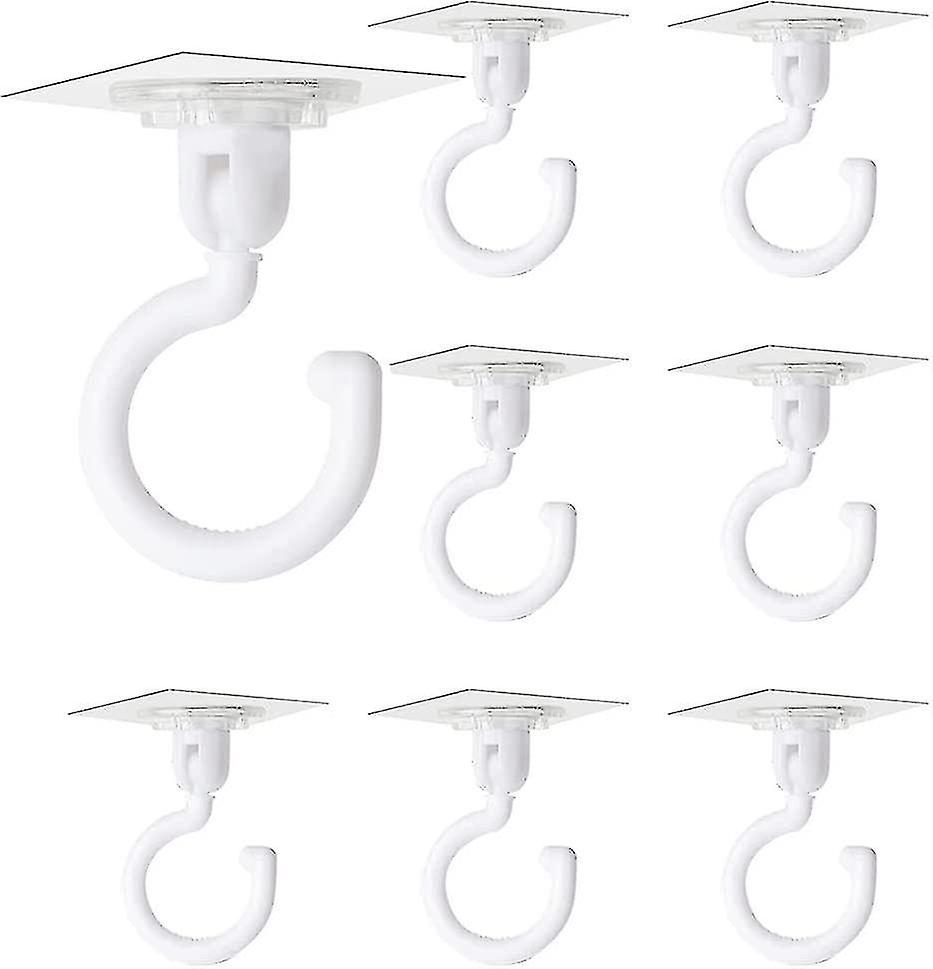 8 Pieces Transparent Self Adhesive Hooks 360 Degree Rotating Hook Strong Adhesive Hook Ceiling Wall