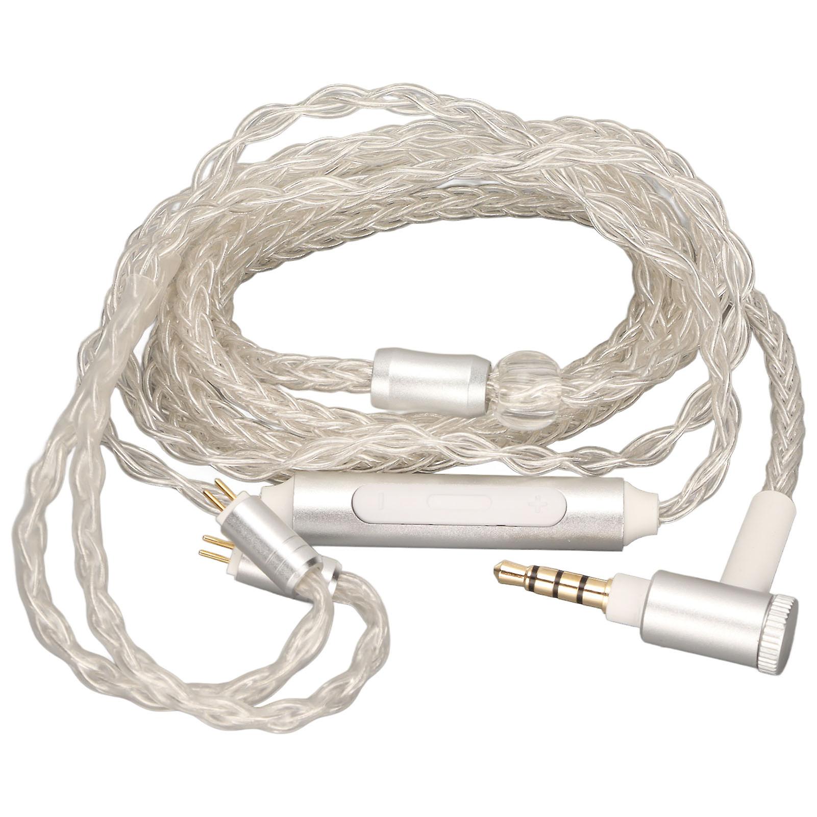 Upgrade Your Sound: 8 Core Silver Plated 2 Pin Earphone Cable with Mic for KZ Models