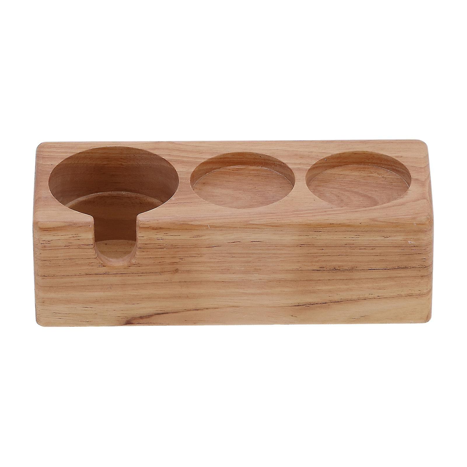 3‑Hole Composite Wood Coffee Handle Holder Rack Base Coffee Tamper Stand for Bar Coffee Shop