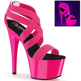 Pleaser Womens Sandalen Adore-769uv Neon H. Roze Elastische Band-pat/neon H. Roze