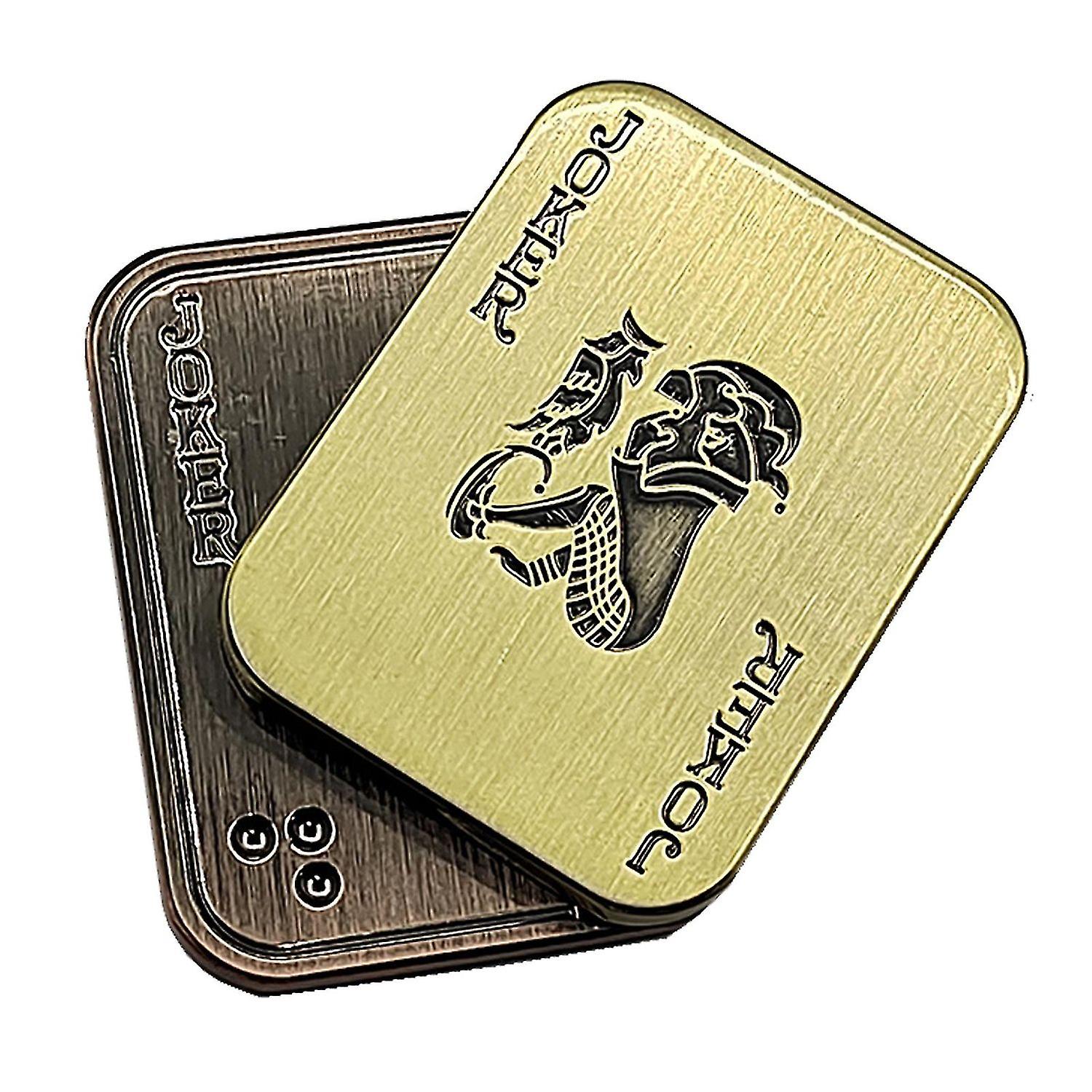 Magnetic Metal Poker Push Card Fidget Slider Stress Relief Toy,edc Fidget Toy Haptic Coin Gifts For 