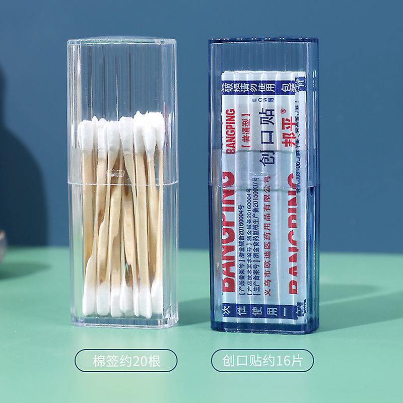 Portable Transparent Storage Box Travel Toothpick Cotton Swab Box Finishing Box