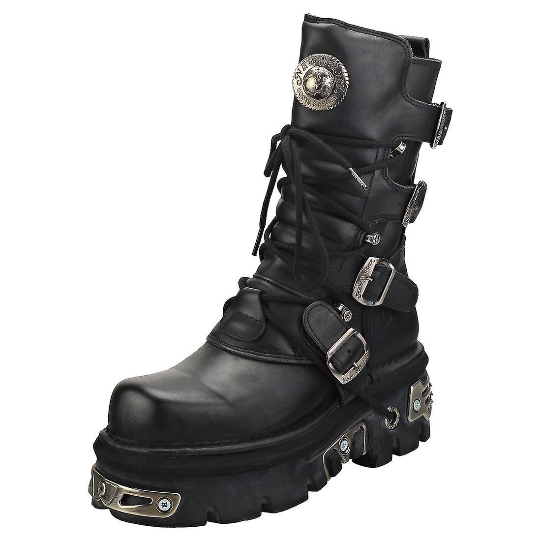 New Rock Reactor Half Boots Unisex Platform Boots in Black