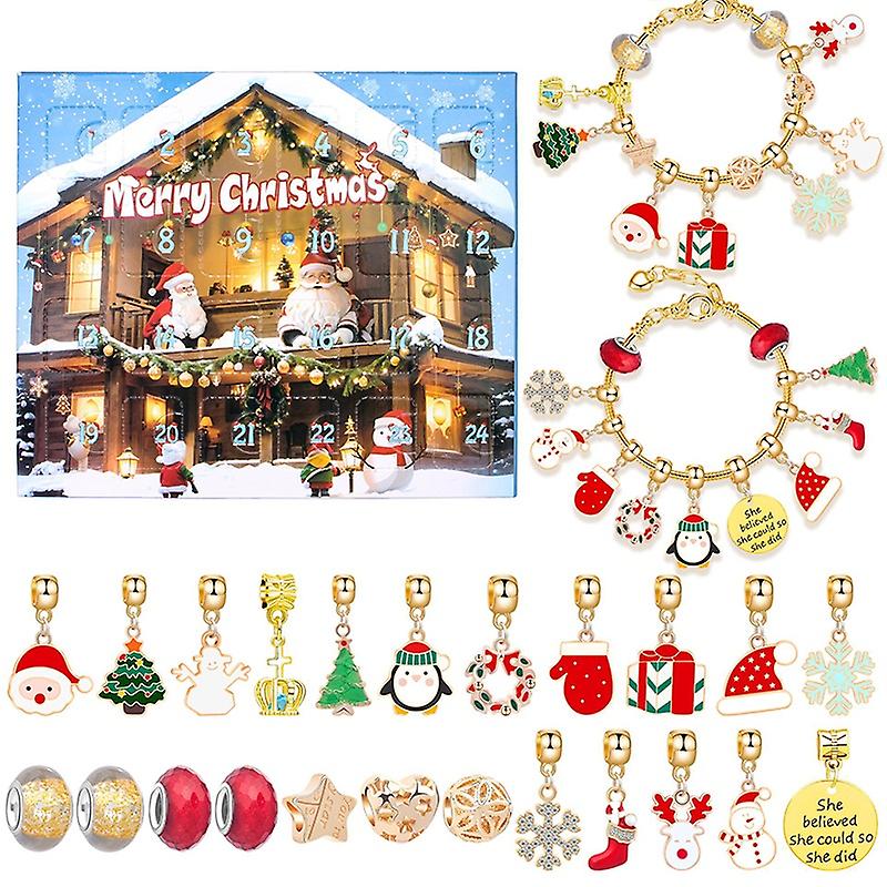Christmas Advent Calendar Bracelet Girls 24 Days Christmas Countdown Calendar