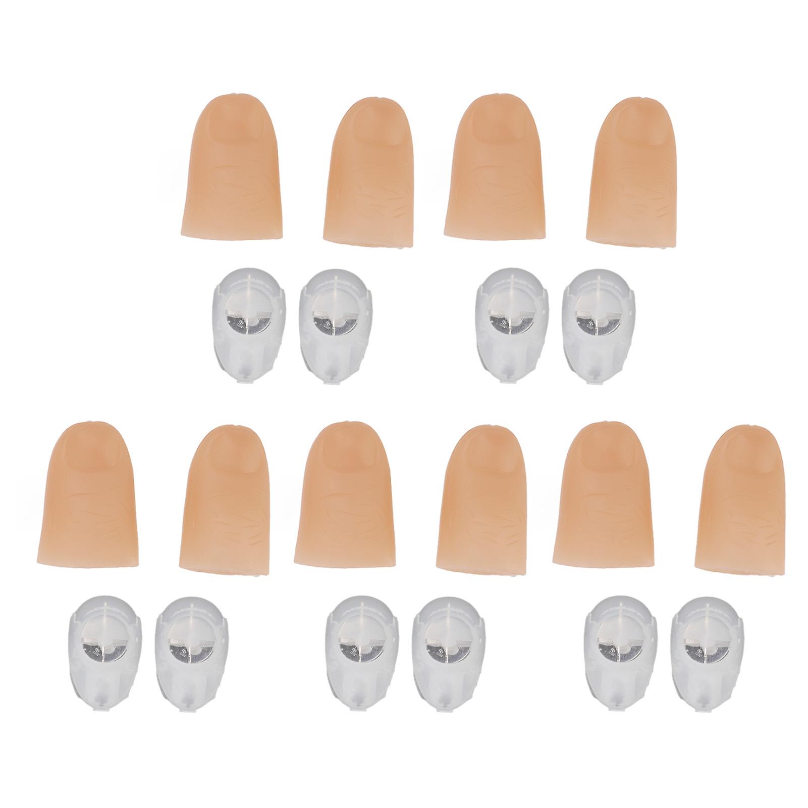 5 Pairs Finger Light Up Thumb PVC 3V 40mAh Battery Powered 4.5cm LED Fake Finger Lights for Performance Prop Red