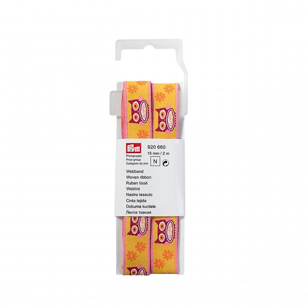 15mm Prym Owl Woven Ribbon 2m - each