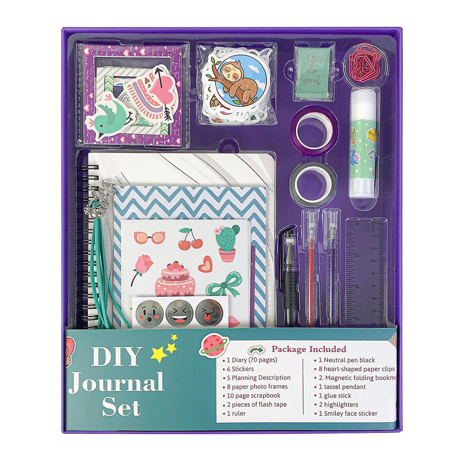 DIY Journal Kit Planner Notebook Scrapbook & Diary Supplies Set Fun Cute Art & Crafts Stuff Includin