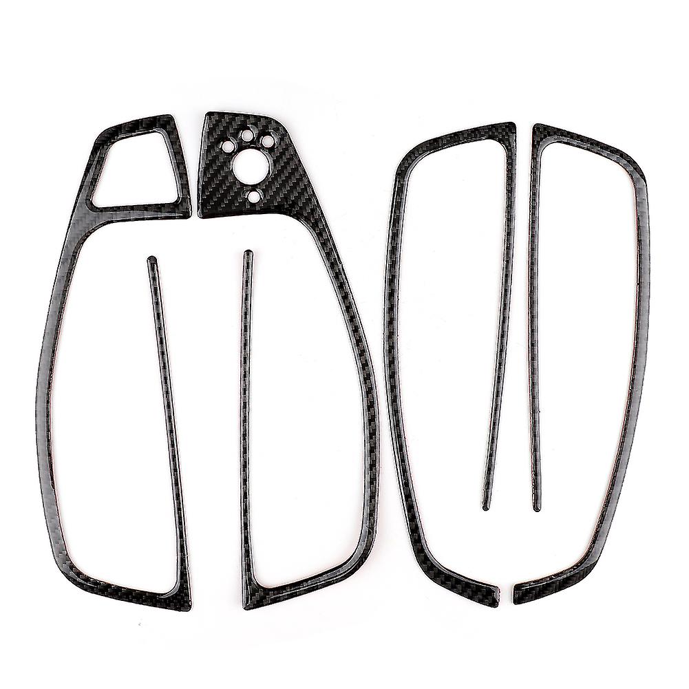 4pcs Left Drive Carbon Fiber Window Lift Switch Control Panel Trims Fit for A6 A7 2012-2018