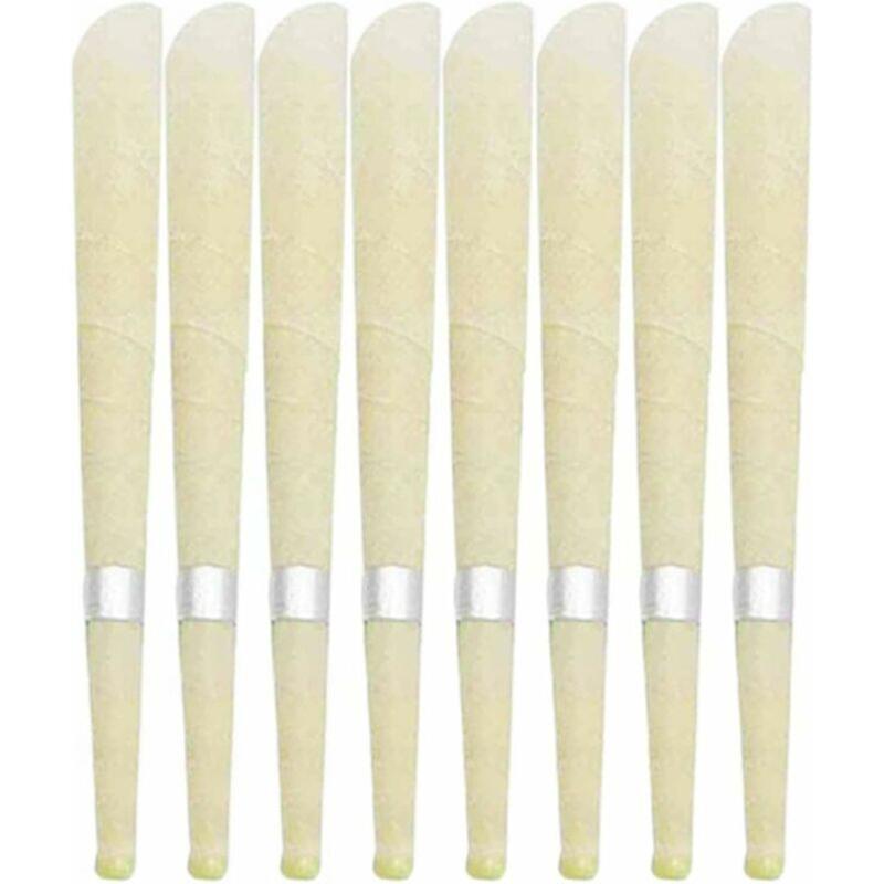 Natural Beeswax Ear Candles Therapy Pure Beeswax Ear (8 κεριά αυτιών με 4 δίσκους προστασίας αυτιών)