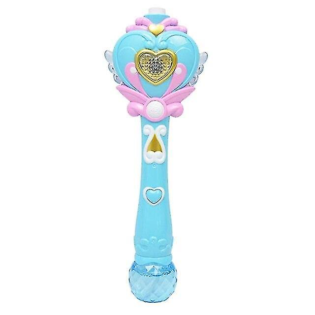 Bubble Blowing Toys Popular Fairy Stick Bubble Machine Summer Soap Water Bubble Machine With Music Electric Blue