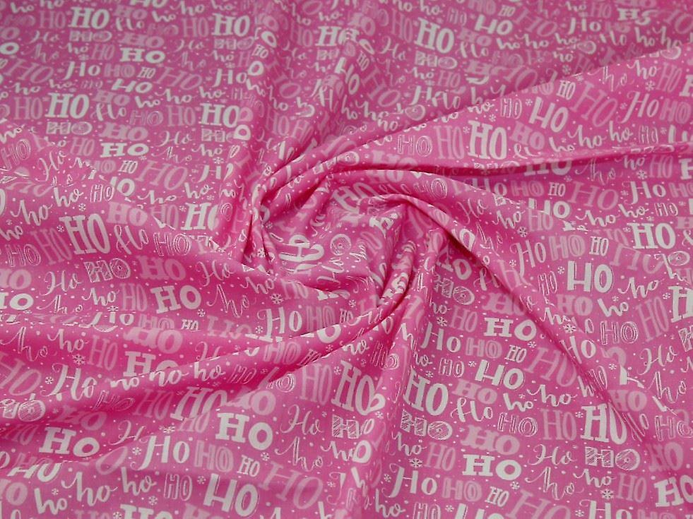 Minerva Printed Polycotton Fabric Pink - per metre