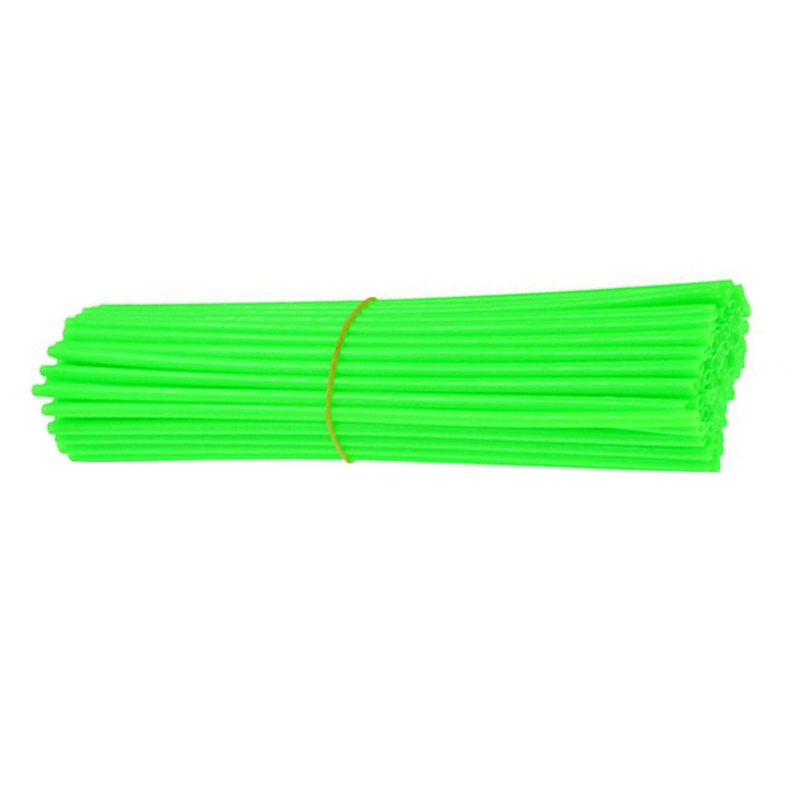 72 Pcs Universal Bike Spoke Wraps Decorative Skins for MTB Dirt Bike Green
