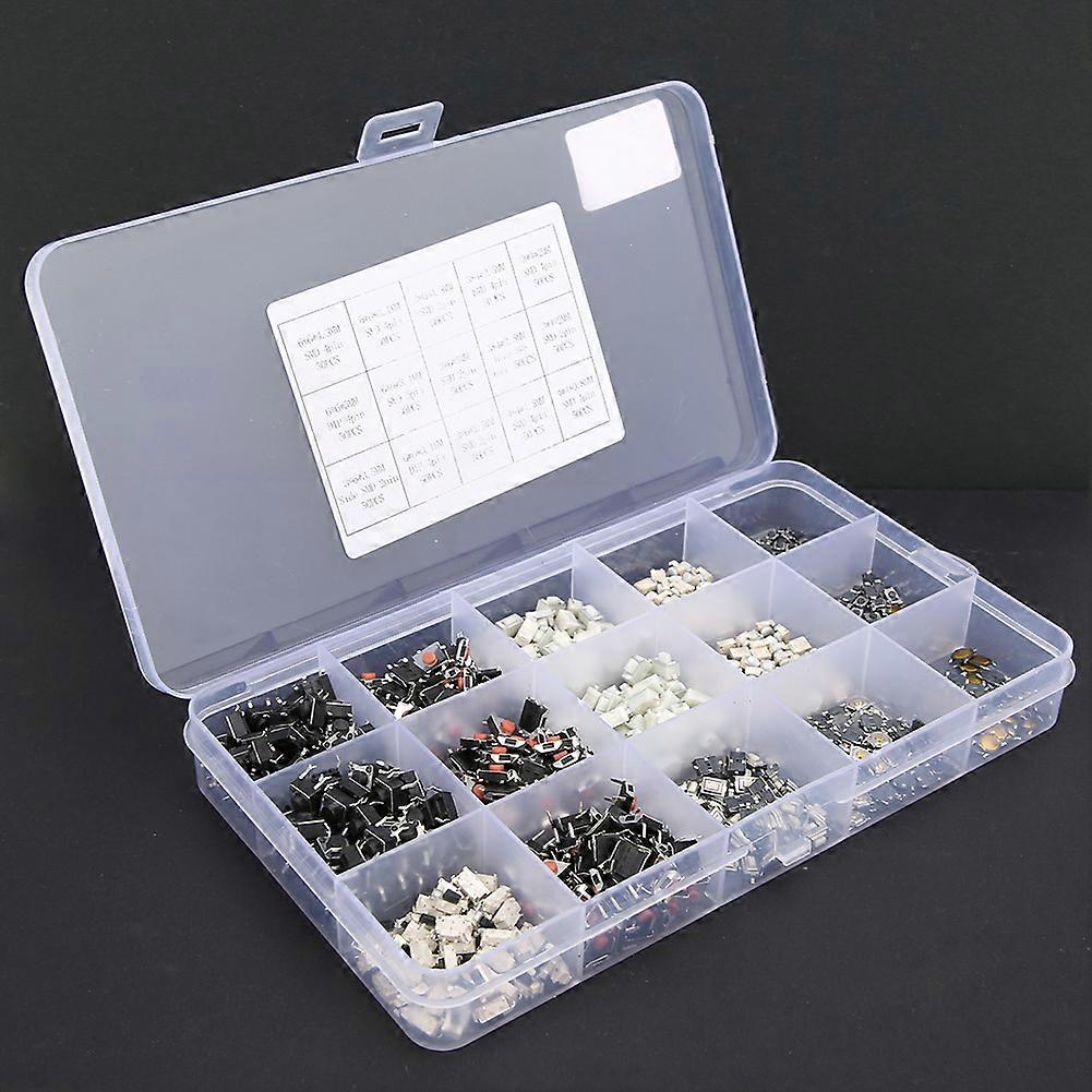 750PCS 15 Value Tactile Micro Push Button Switch Set Various Sizes