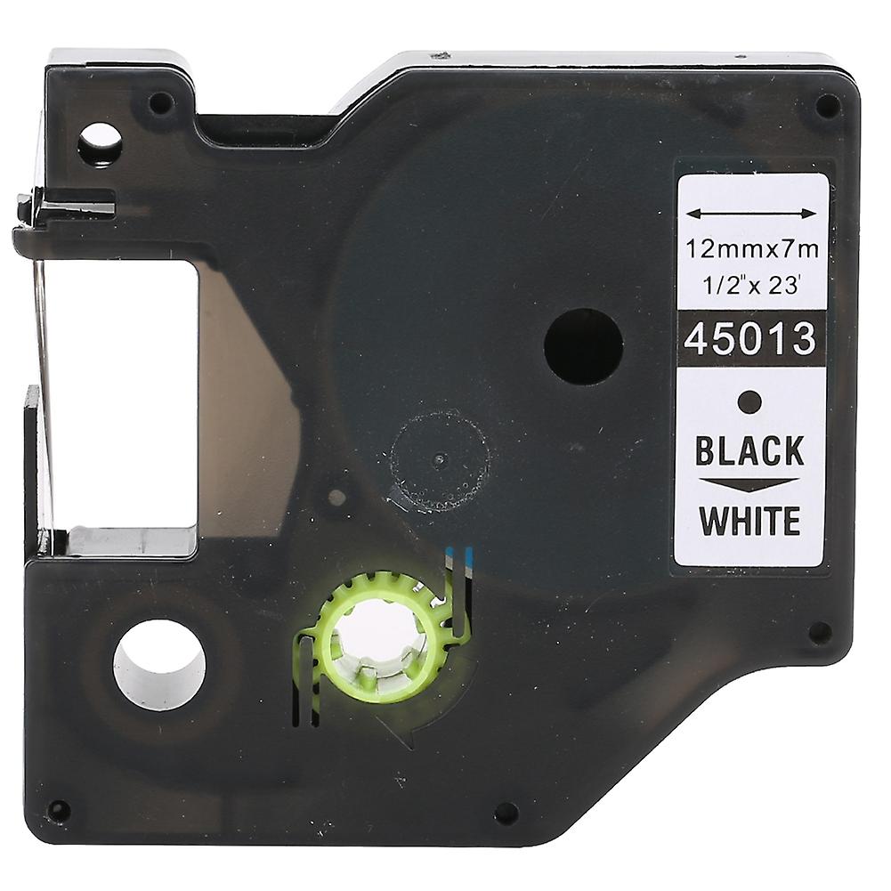 12mm Black on White Laminated Label Tape: Compatible with DYMO LM-160/280 Label Makers