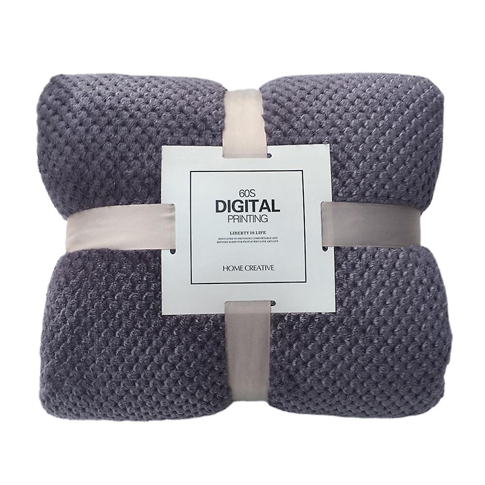 Winter Warm Mesh Pineapple Grid Soft Flannel Bed Sofa Carpet Conditioner Blanket BoSaiD