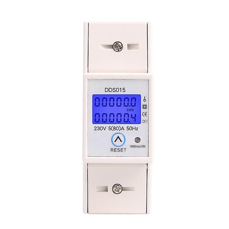 Single-phase electric sub-meter 80A max modular, Single tariff, LCD display, Partial reset