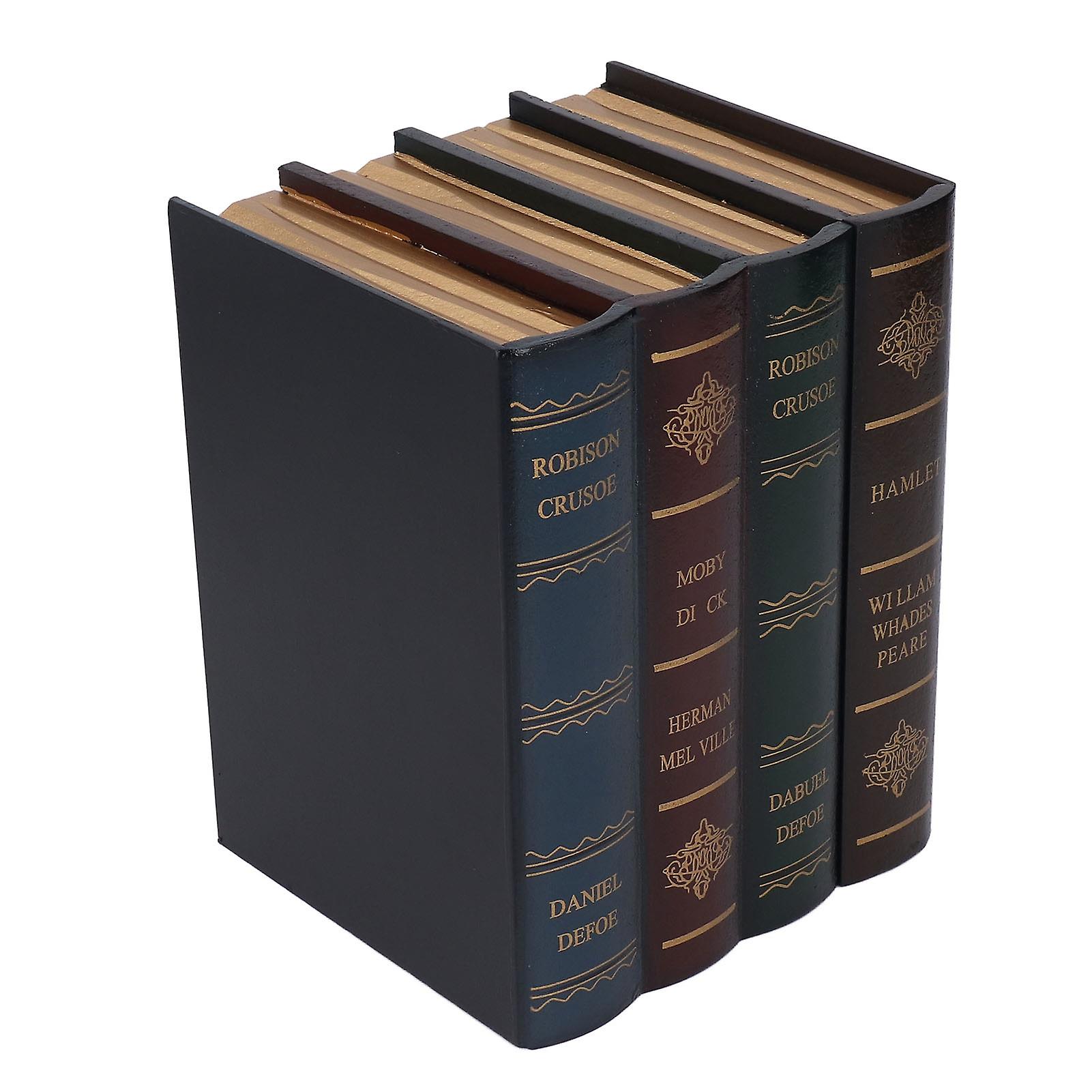 Book Trinket Vintage Style Textured Covered Gold Shade Storage Function Density Board Decorative Book Decoration for Home Large 