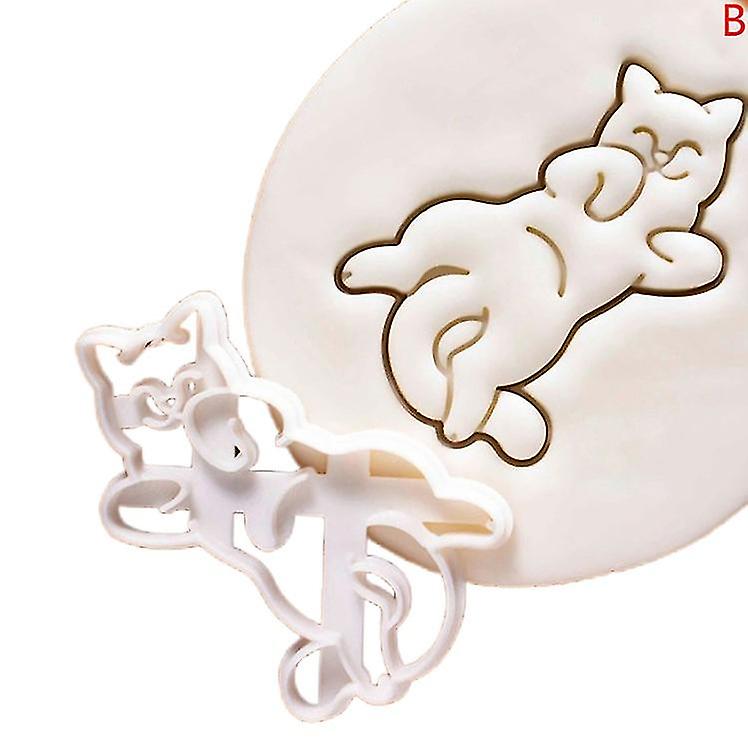 1/3pcs Cat Cookie Cutters Kitty Butt Shape Diy Biscuit Cookie Mold Stamp Bakeware Hfmqv