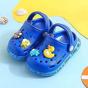 Veeki Toddler Clogs Boys Girls Cute Cartoon Toddler Sandals Kids Slippers ----- Royal Blue Size 32-33