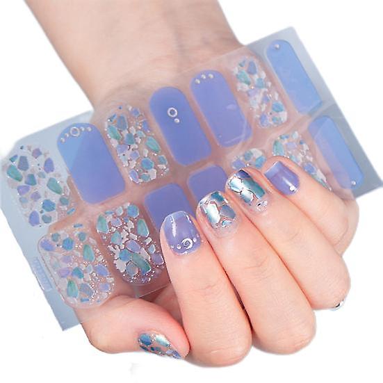 1 Set Nail Sticker Removable Ultra-Thin Non-Irritation Bubble Free Exquisite Pattern Decorative Resin Ink Nail Sticker