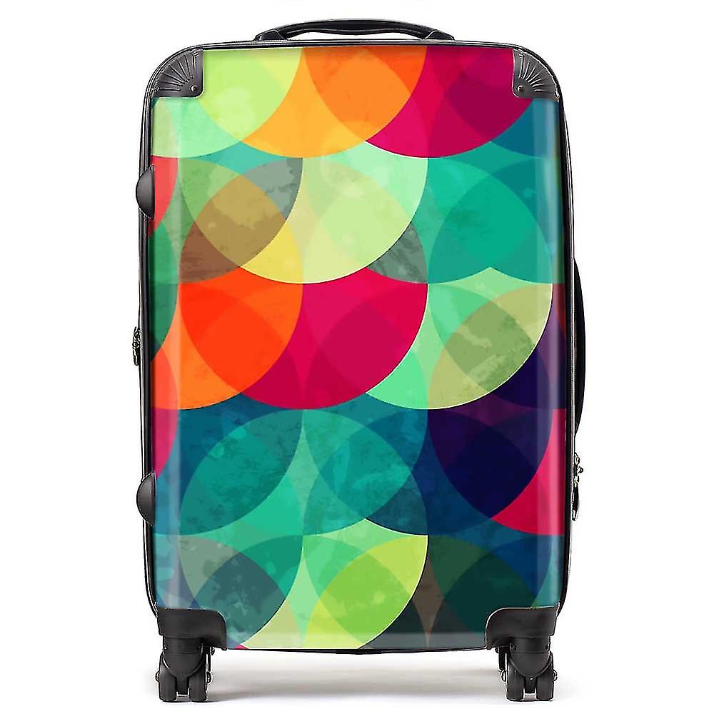 Colourful Grunge Circle Pattern Suitcase