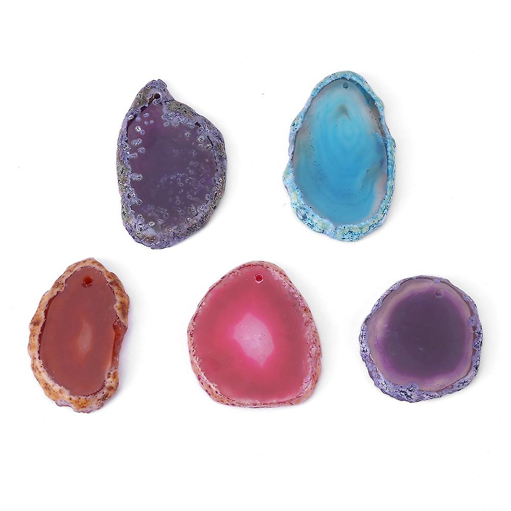 5pcs 30-40mm Multi-purpose Irregular Natural Agate Slices DIY Decoration Supplies