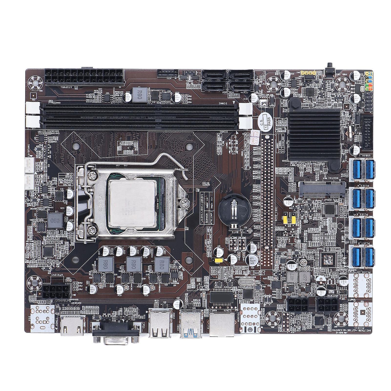 DDR3 Miner Mainboard LGA 1155 B75 8 USB3.0 23x17.5cm Dual Core CPU