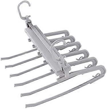 Multifunctional Folding Trouser Rack Telescopic Multi-Layer Trouser Storage Tool 33  25.5cm (Gray)