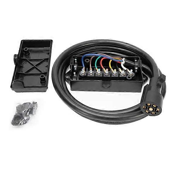 7 Way Plug Inline Pre~Wired Trailer Cord Junction Box 6 Ft Wiring Cable Towing 77241