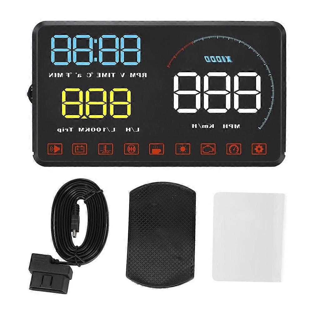 5.5in HUD LED Display Universal Car ODB2 System Automotive Diagnostic Blue White E2U611