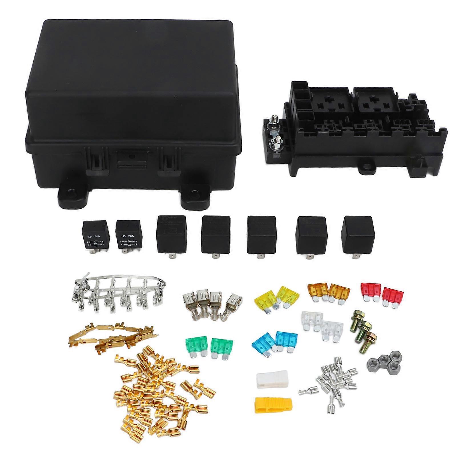 12V Fuse Relay Box IP67 Waterproof 7 Slots Relay Block Holder Universal for Car ATV Boat E2U311