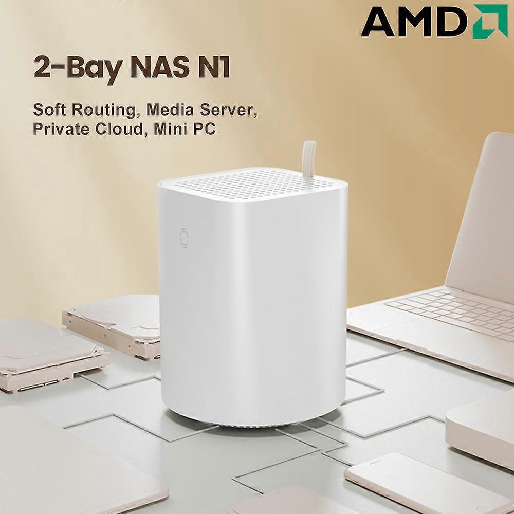 2ベイNas N1 Pro Mini PC Amd Ryzen 5 5500U300uネットワーク接続ストレージメディアサーバープライベートクラウドファイアウォールソフトルーター