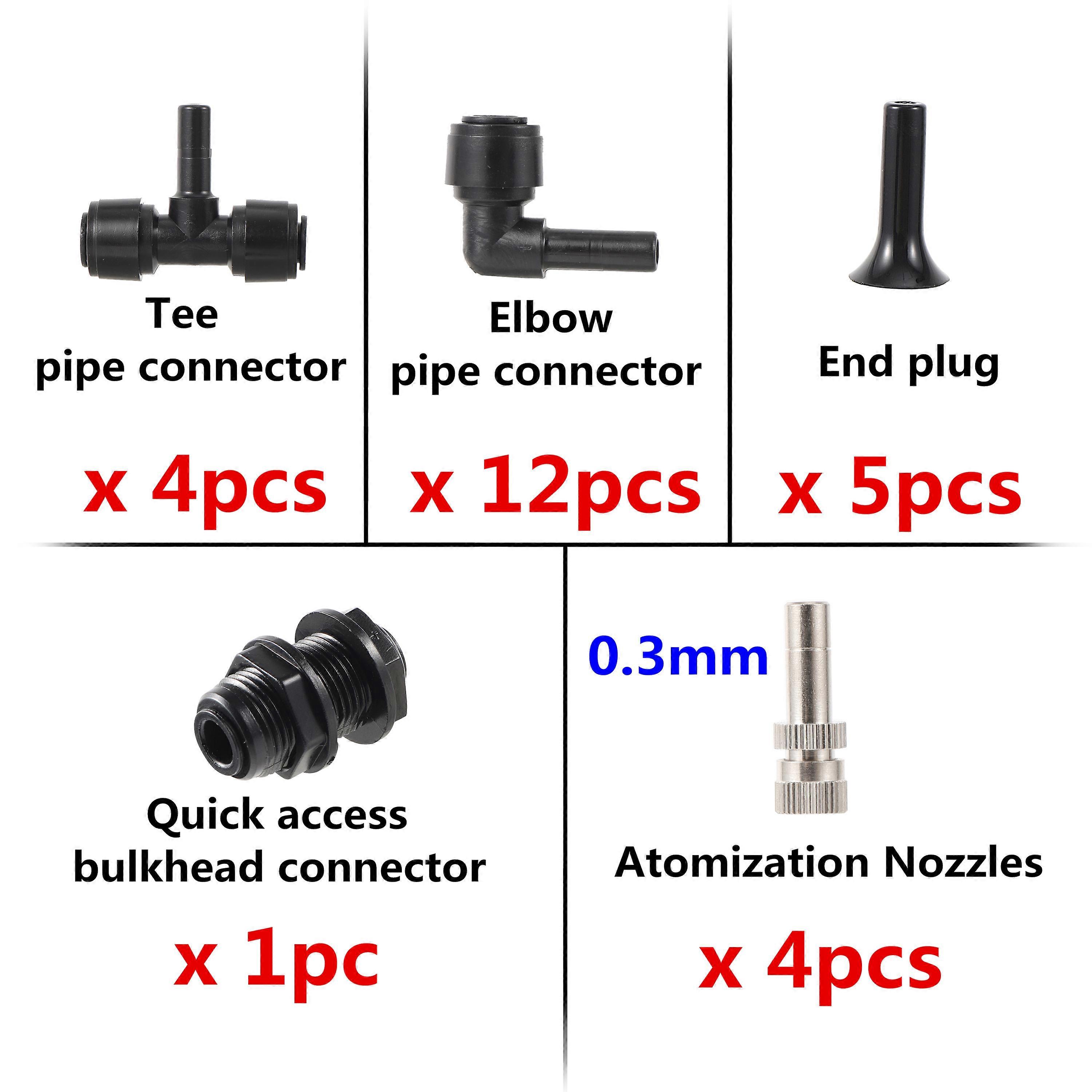 4-way Adjustable Universal 360 Rotation Atomization Fogger Nozzle Garden Irrigation Rainforest Tank Landscaping Nebulizer Kit