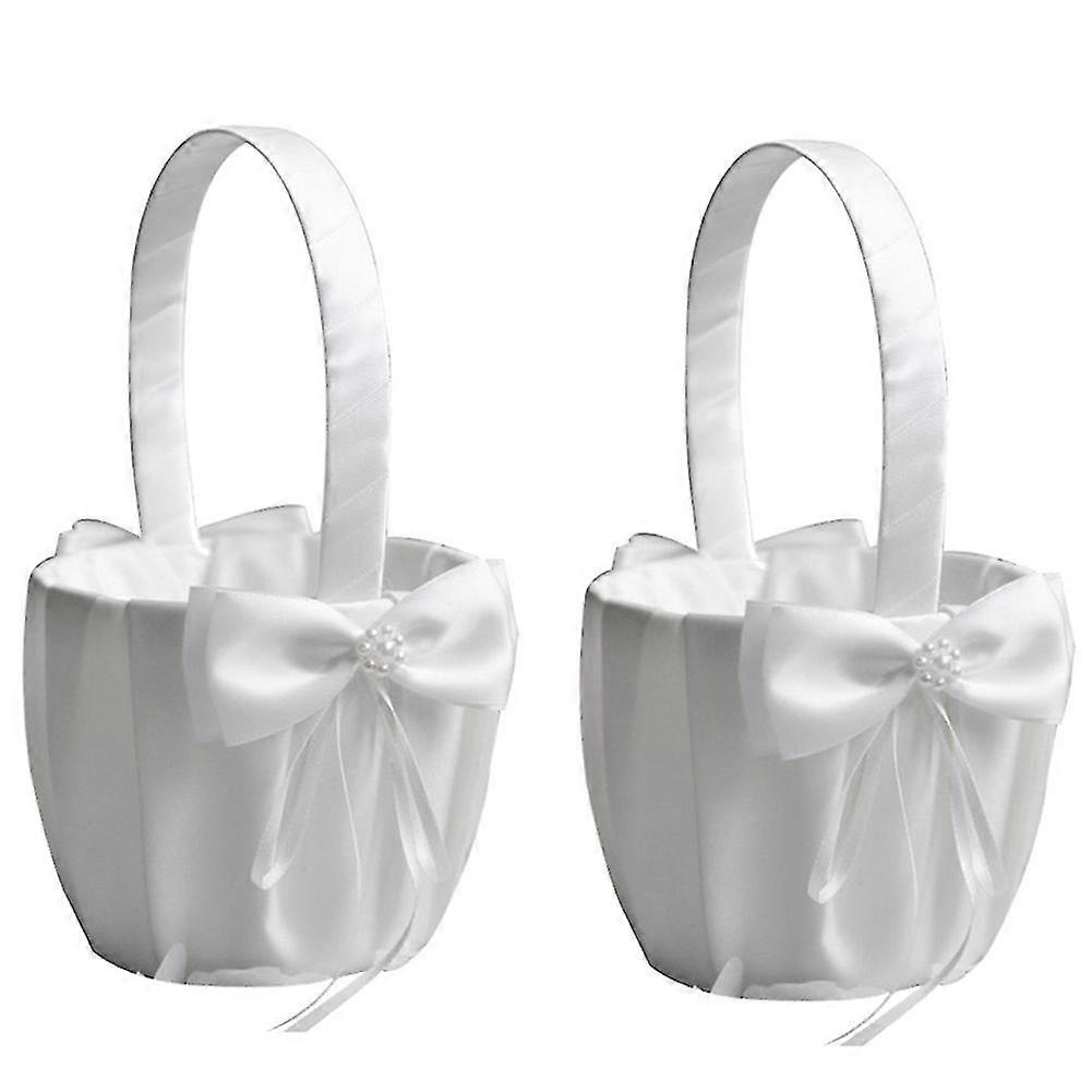 2-pack Bröllop Blomma Flicka Korg Söt Rose Blomma Flicka Korg