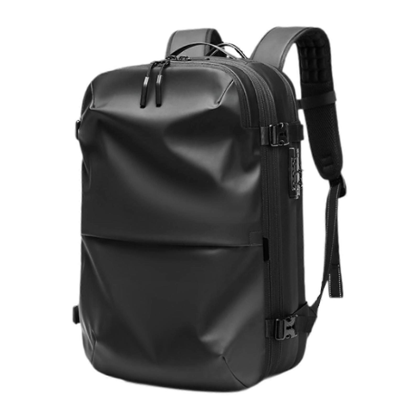 Vacuum Backpack Adjustable Strap Zipper Closure Large Padded Laptop Backpack Black