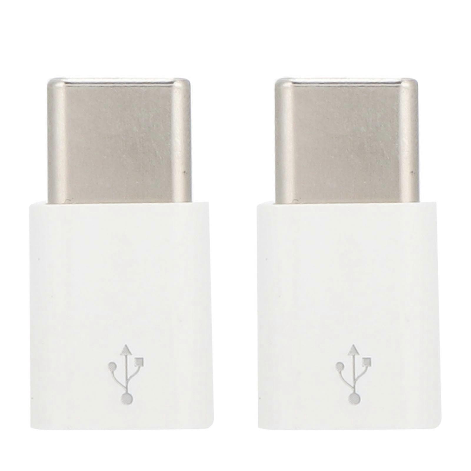 2Pcs Adapter Micro to TypeC Plug Play Great Compatibility Conversion Head for Data Transfer Charging