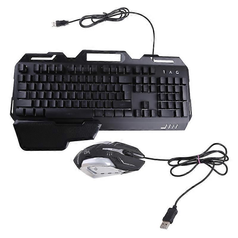 Gaming Keyboard Mouse Set Backlight Wired USB Ergonomic Mechanical Feel Gamer RGB Keyboard 104Keys for Tablet Desktop
