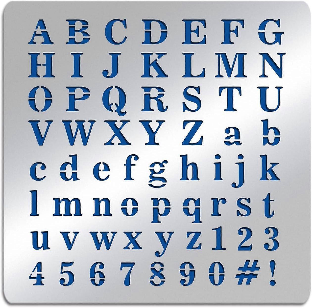 Matte Metal Letters Stencils A to Z Alphabet & Number & Symbol Stencil Template for Painting Wood Burning Leather Burning Engraving Scrapbooking