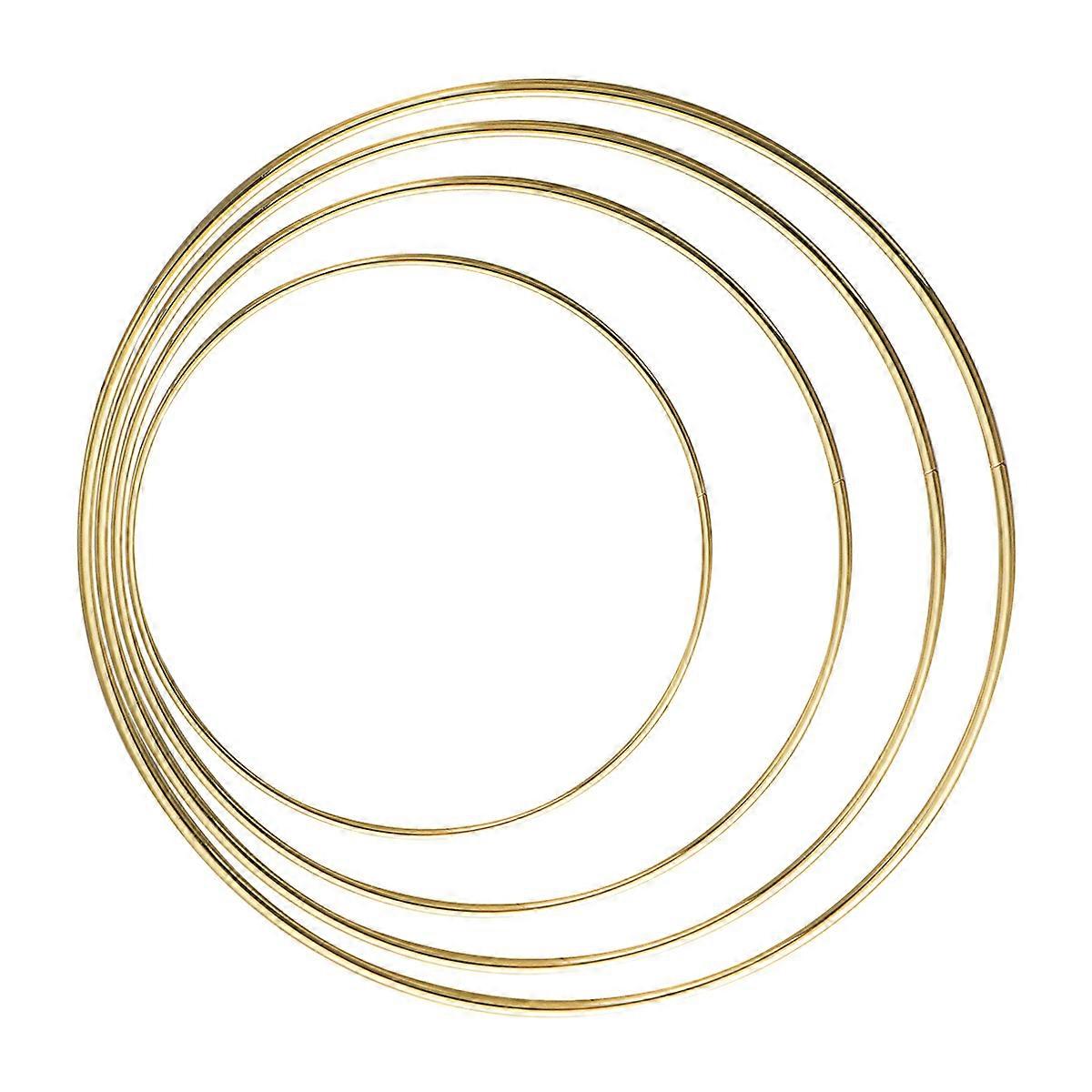 DOITOOL 4pcs Dream Catcher Ring Iron Round Ring Metal Round Ring Home Decoration Plating Ring